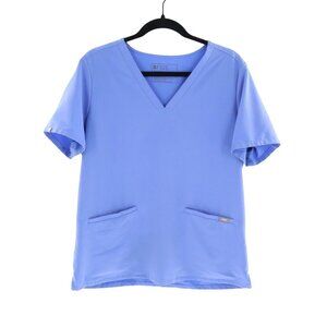 Figs Casma Three Pocket Scrub Top Womens L Blue Uniform Nurse Work Medical Lab‎